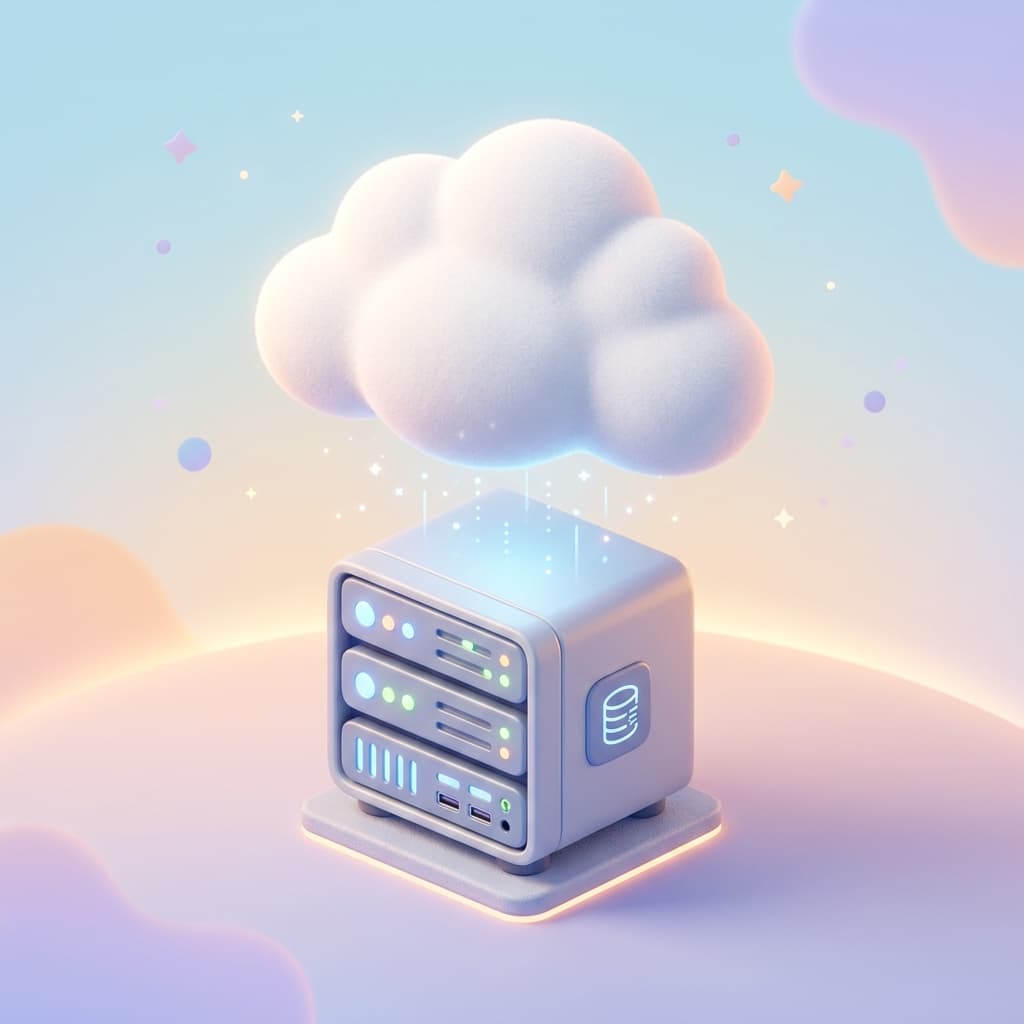 Cloud server 3D icon render