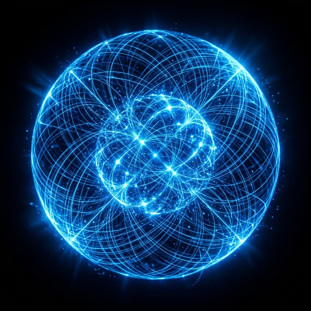Abstract neon glowing sphere