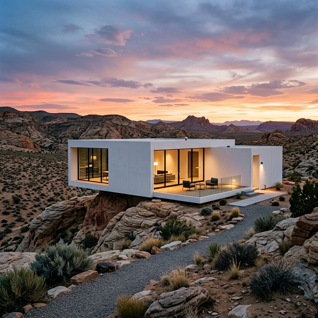 Futuristic minimal cube architecture