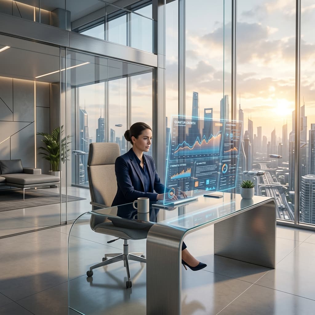 Futuristic holographic workspace