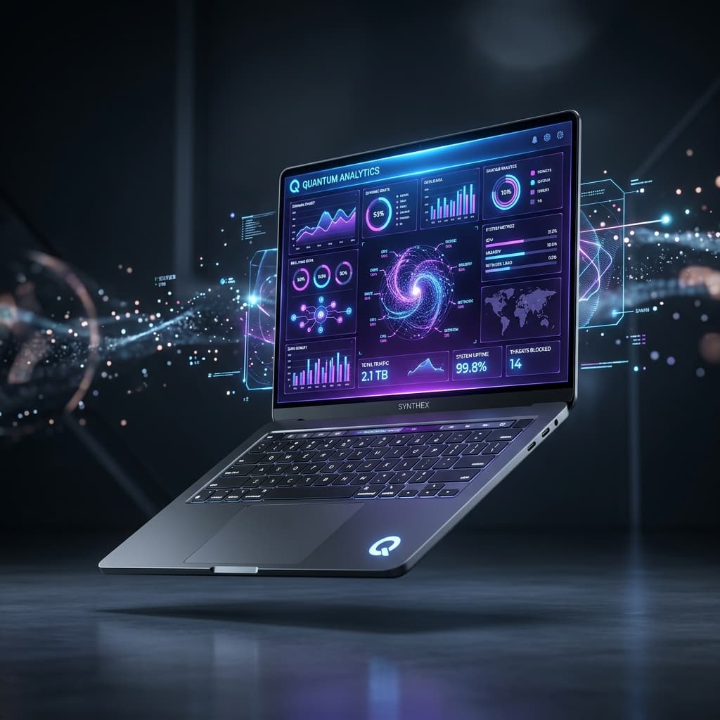 Laptop with clean UI dashboard