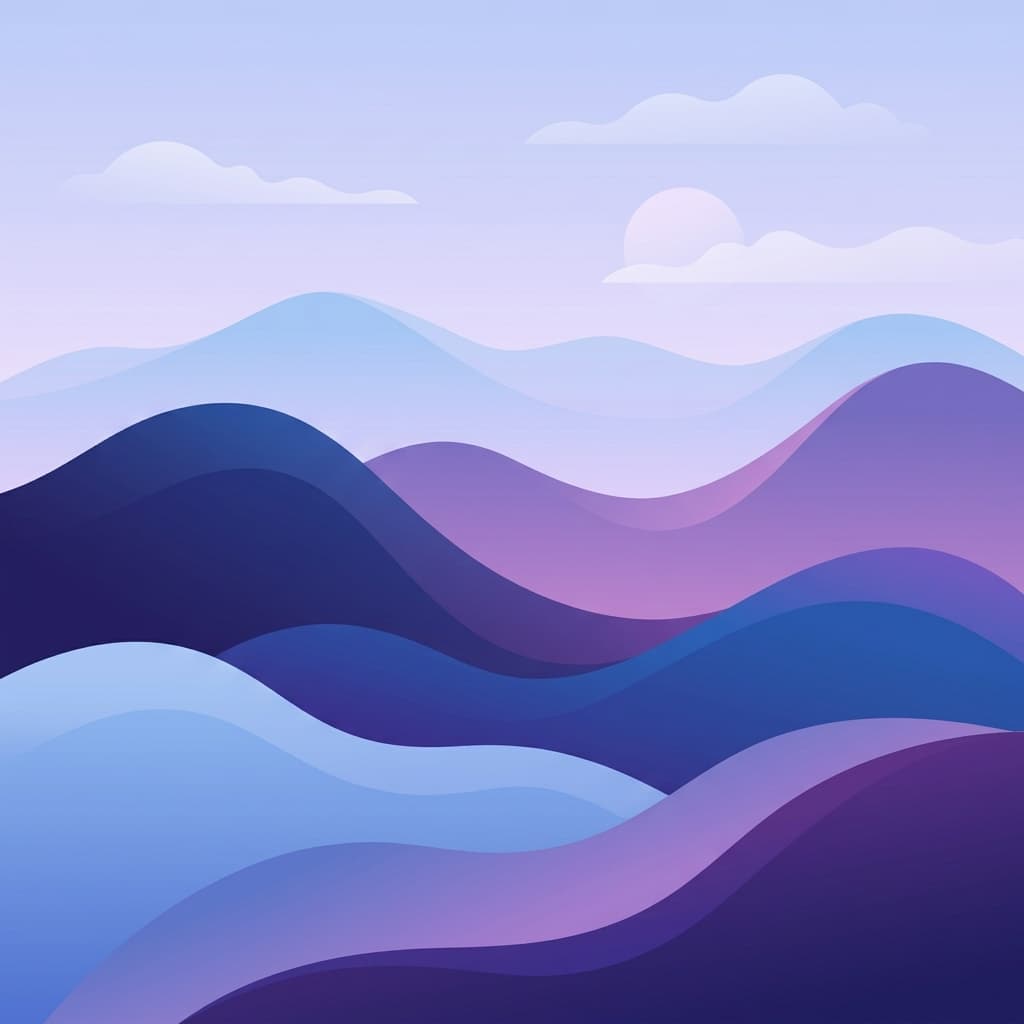 Minimal mountain peaks silhouette