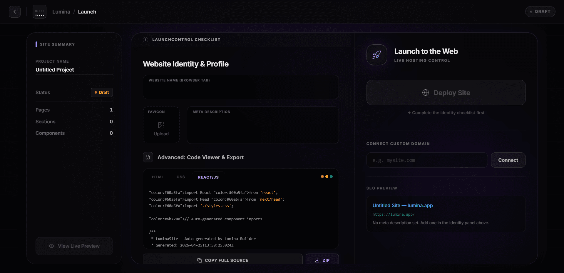 Launchcontrol & 1-Click Publishing